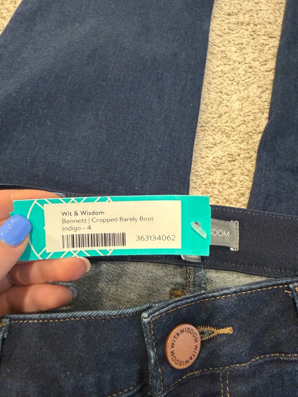 Wit & Wisdom Dark Blue Flare Jeans - Picture 3 of 6